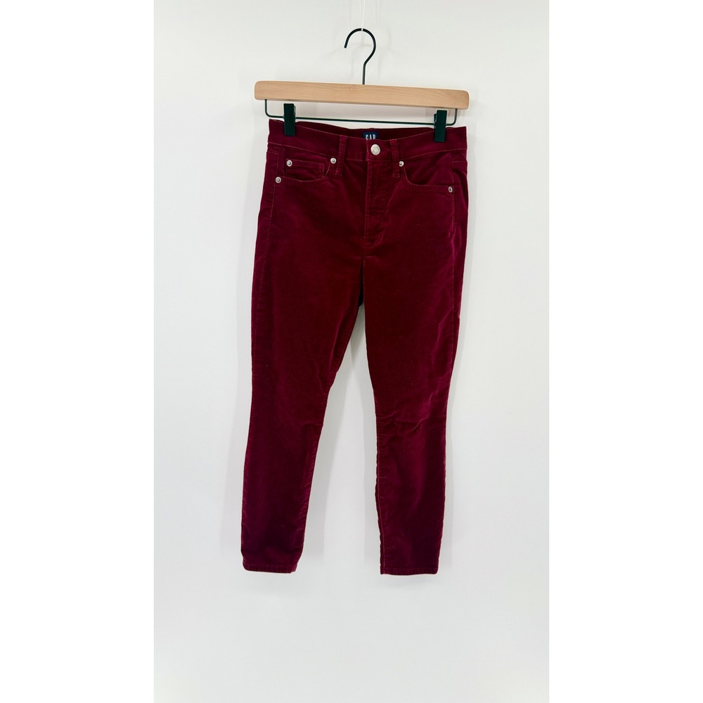 Gap Corduroy True Skinny Pants Burgundy 0/25P Whimsigoth Dark Academia Fall